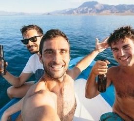 friends on yacht